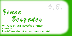 vince beszedes business card
